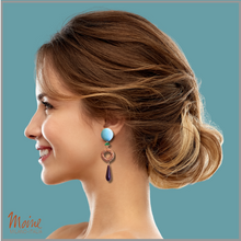 Carica l'immagine nel visualizzatore di Gallery, Orecchini lunghi in marcasite e seta