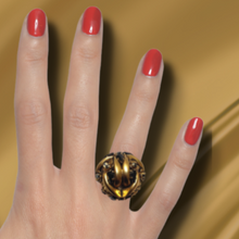 Carica l'immagine nel visualizzatore di Gallery, Anello Vintage Bronzo con Zirconi Neri