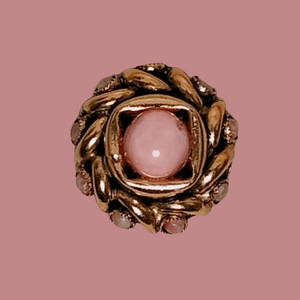Anello Vintage Oro e pietre quarzo rosa