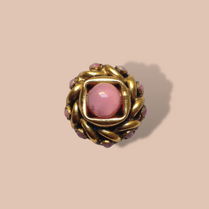 Anello Vintage Oro e pietre quarzo rosa